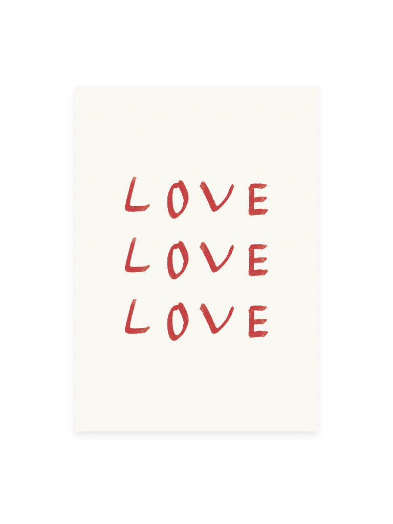 Postcard 'Love Love Love' (Risograph)