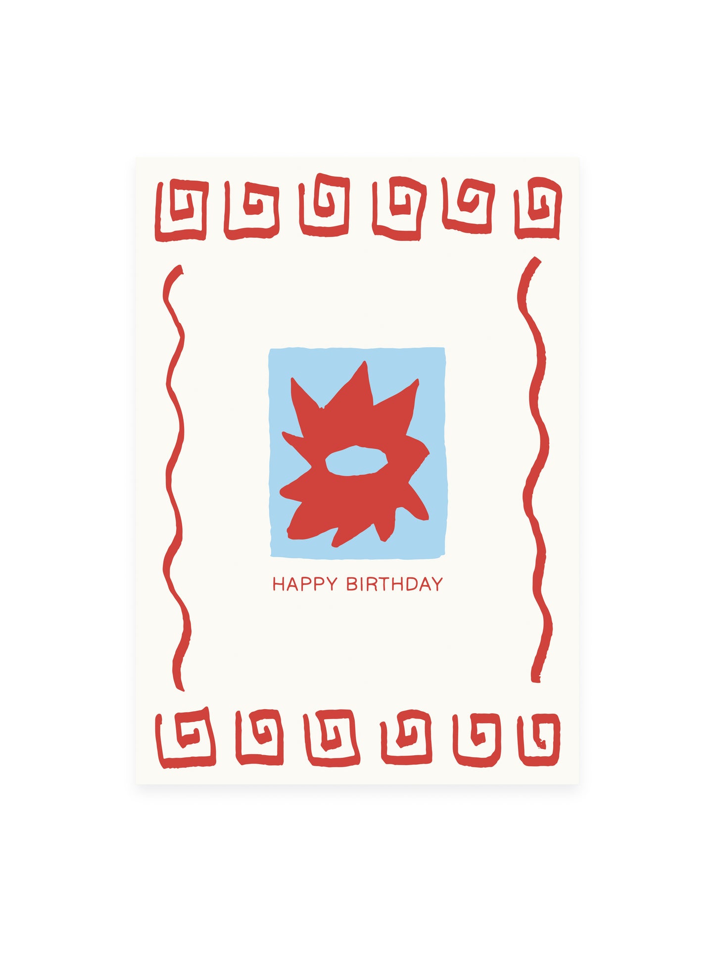 Postcard 'Happy Birthday' Sun Red Blue
