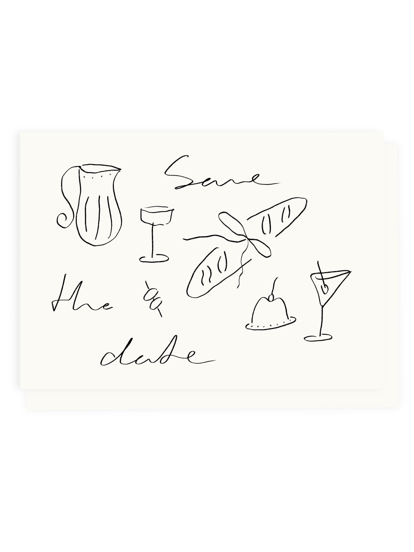 Folding card 'Save the date' Baguette (risography)