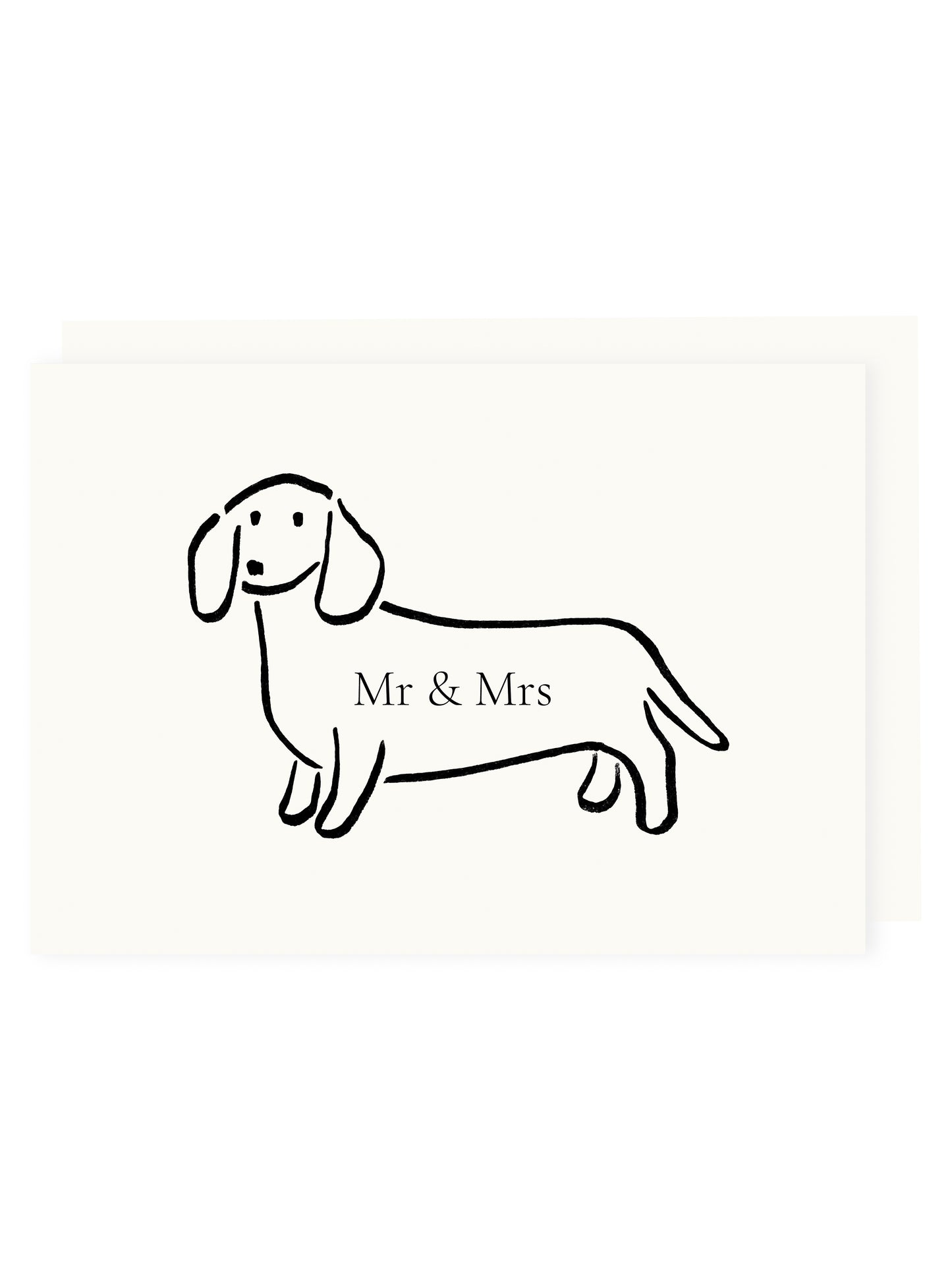 Folding card 'Mr & Mrs' Dachshund (Risograph)