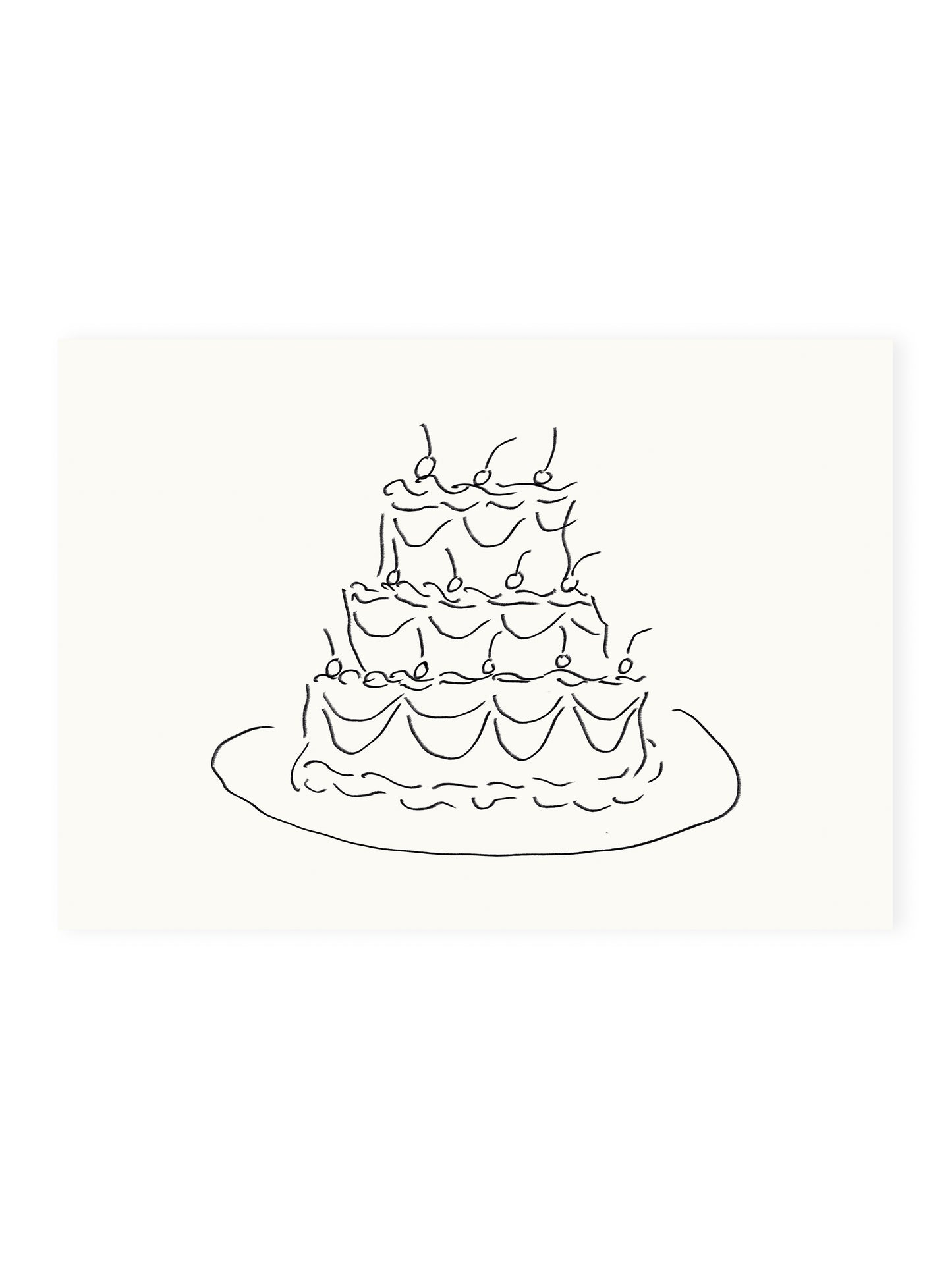 Postcard wedding cake (risograph)