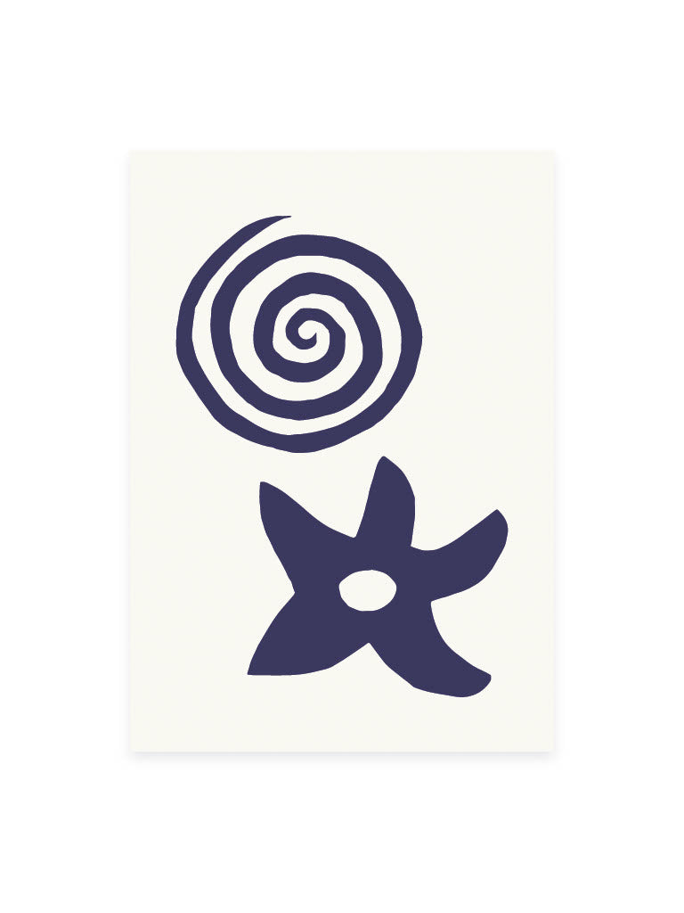 Postkarte Seestern (Risographie)