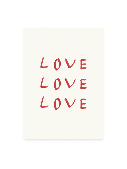 Postcard 'Love Love Love' (Risograph)