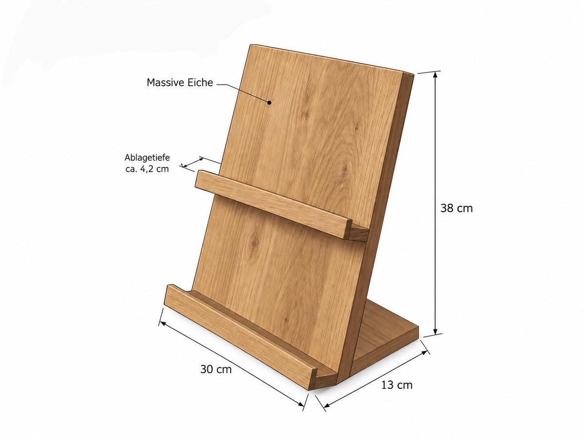 Massivholz-Display aus Eiche für 4 Karten