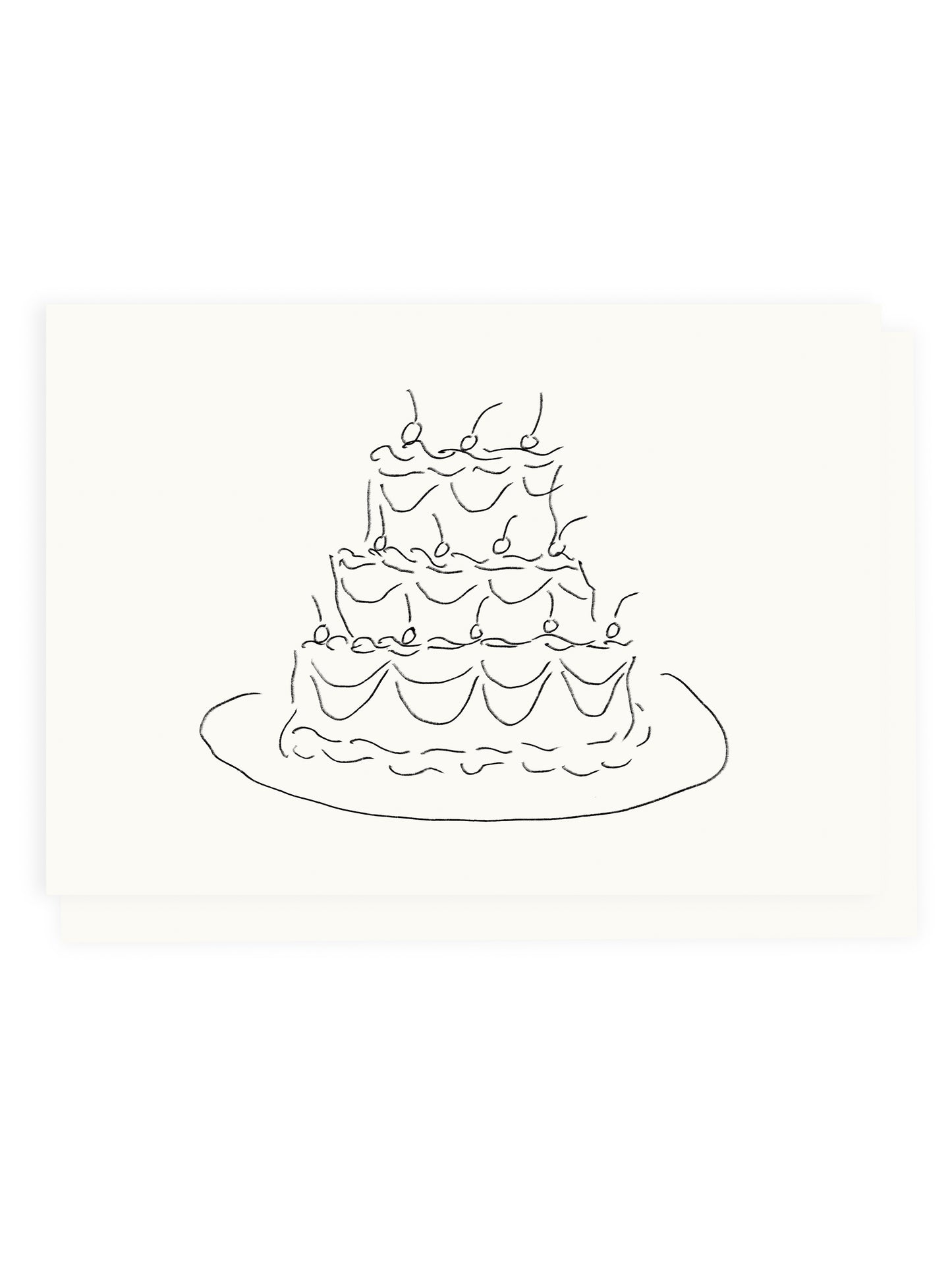 Folding card wedding cake (risography)
