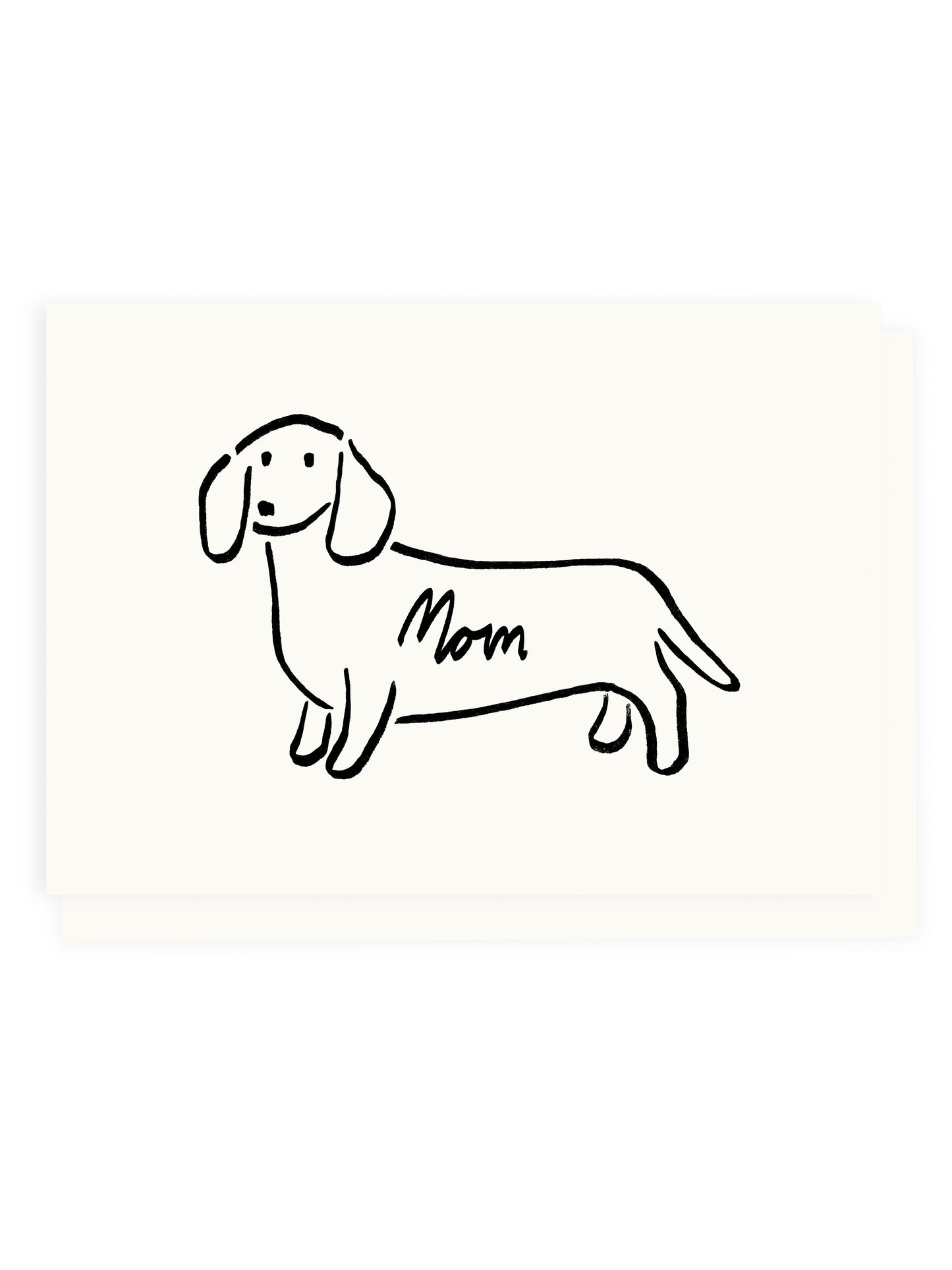 Folding card 'Mom' Dachshund (Risograph)