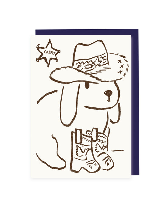 Folding card Sheriff Bunny (risography)