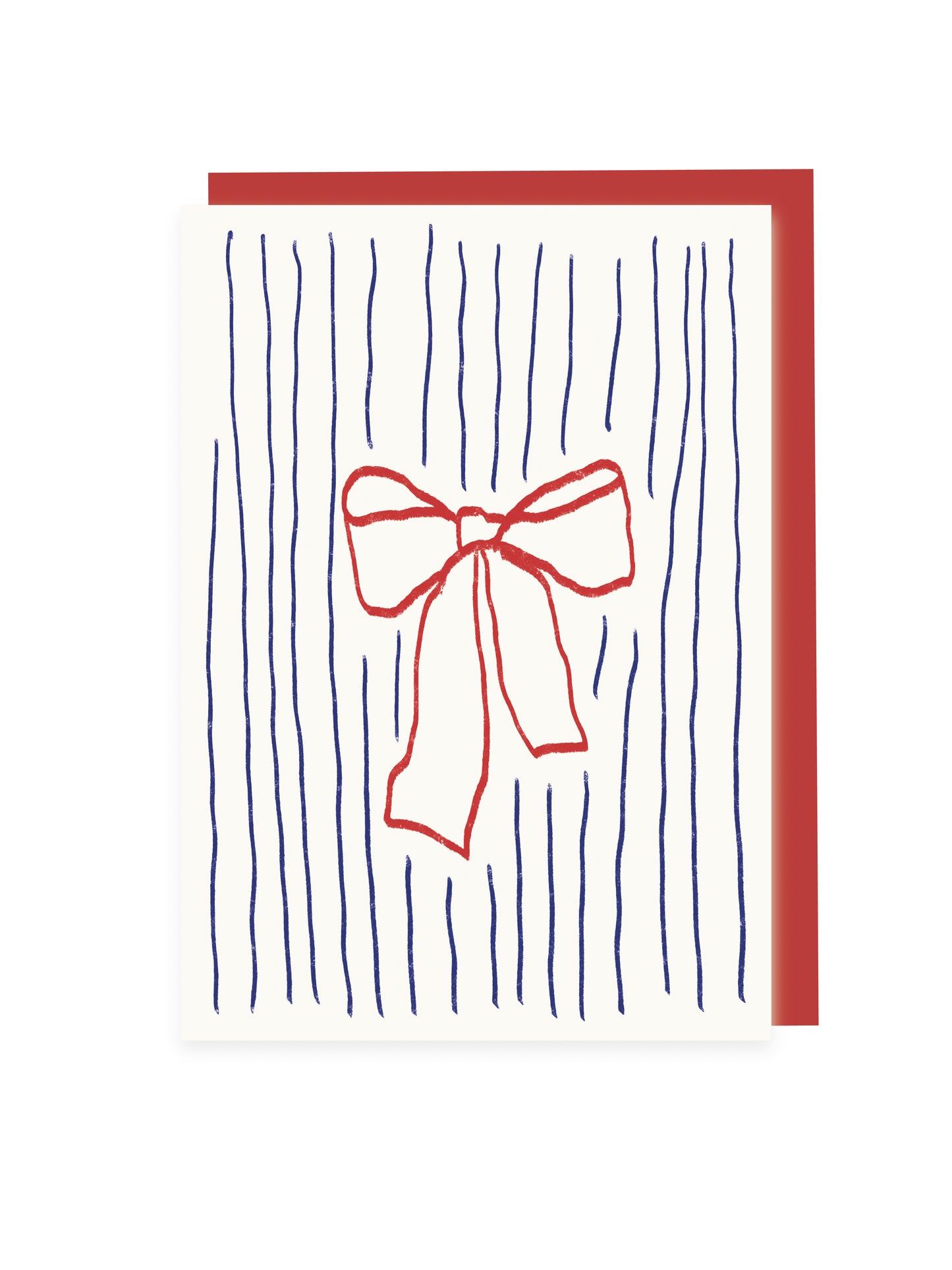 Folding card bow with stripes (risography)