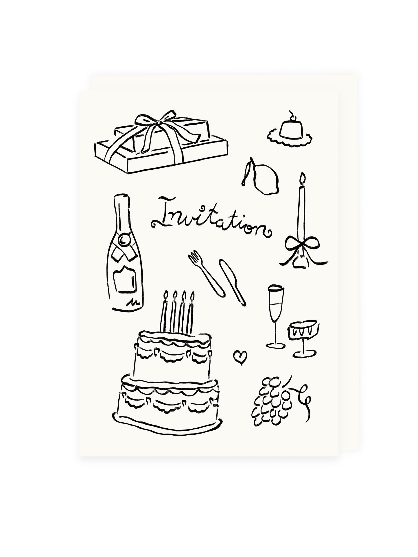 Folding card 'Invitation' (Risograph)