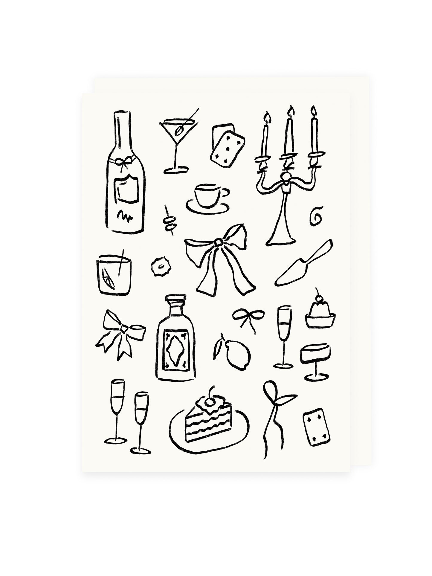 Folding card 'afternoon soirée' (risography)