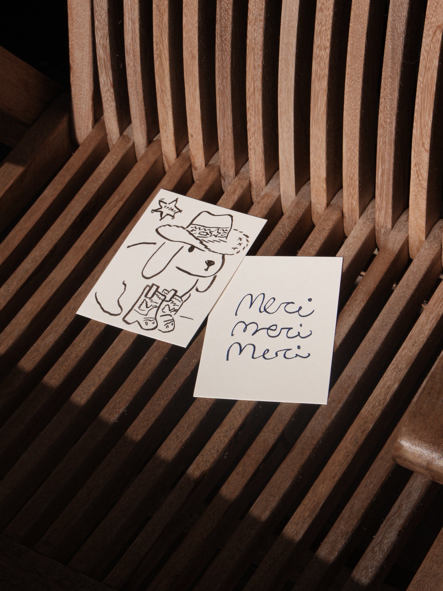 Postcard 'merci merci merci' (risography)