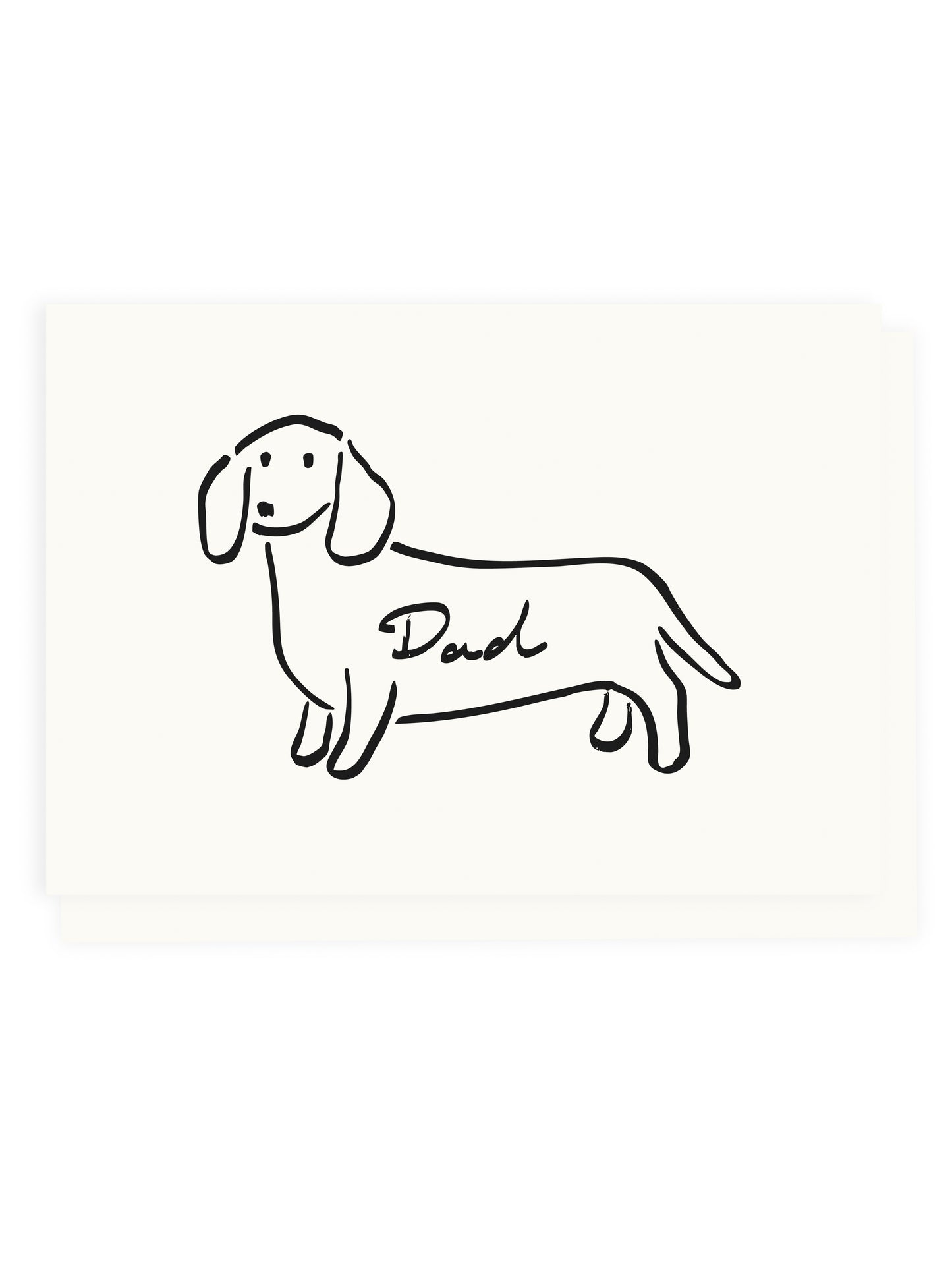 Folding card 'Dad' Dachshund (Risograph)