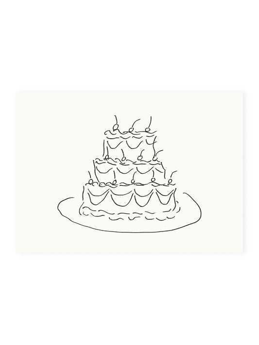 Postcard wedding cake (risograph)