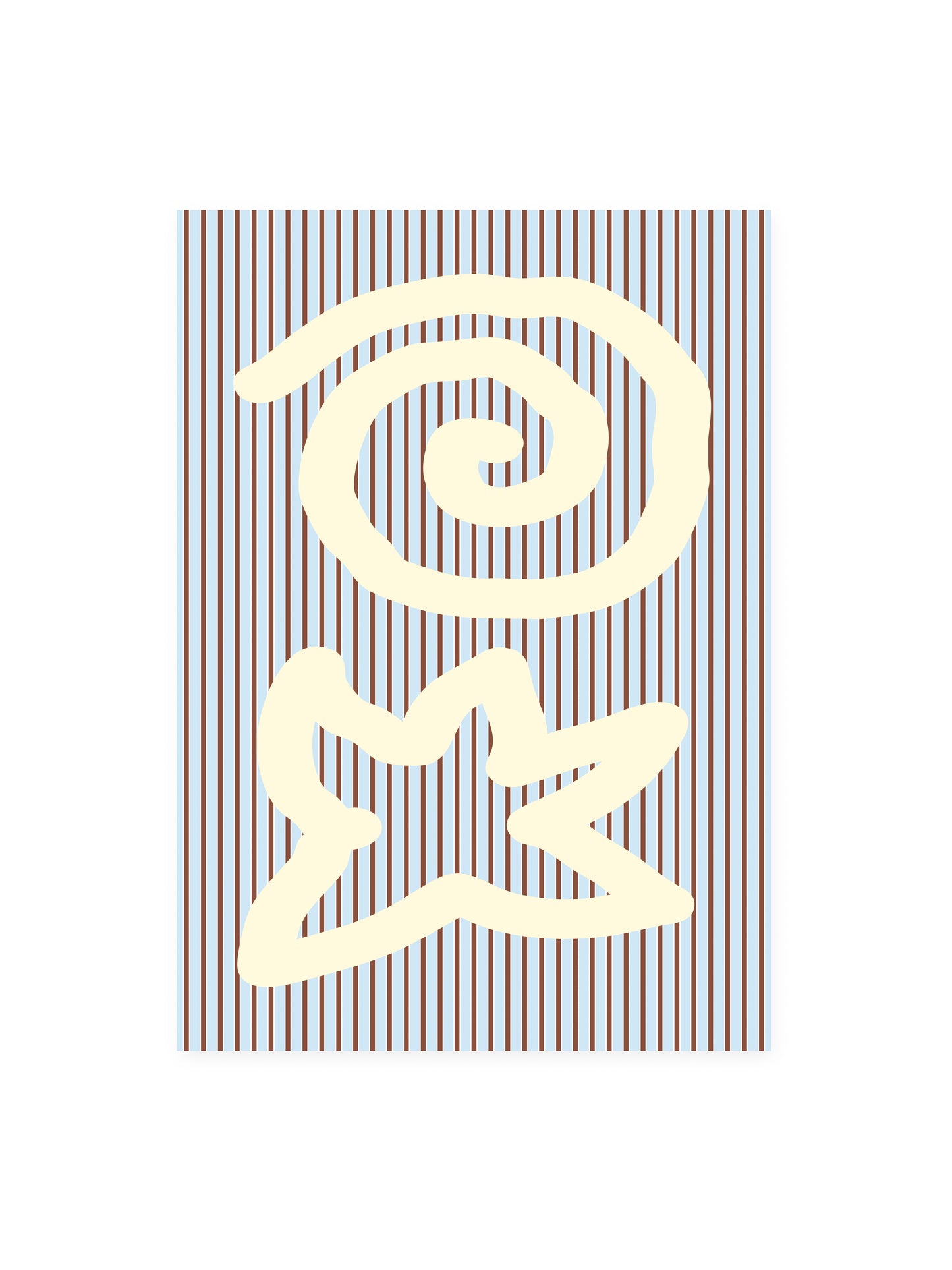 Postcard Starfish Yellow Blue